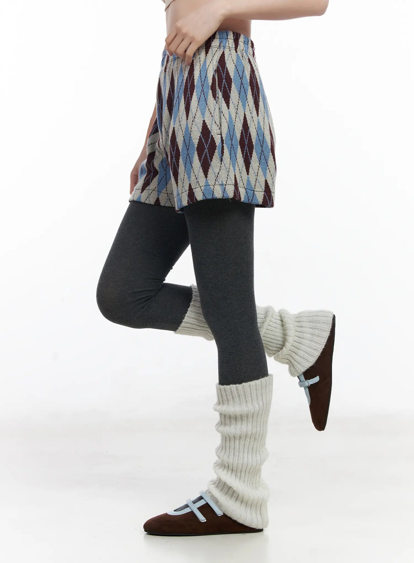 Argyle Pattern Knit Shorts CJ520
