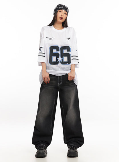 Alexis Stitched Wide-Leg Jeans IA504