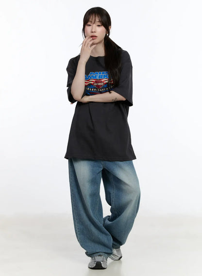 Clar Washed Wide Leg Jeans CA503