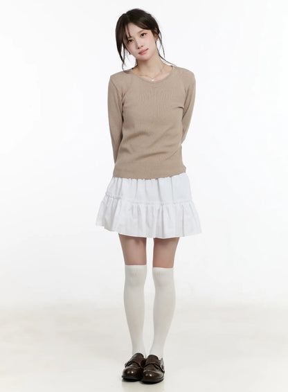 Basic Round Neck Long Sleeve Top CM505