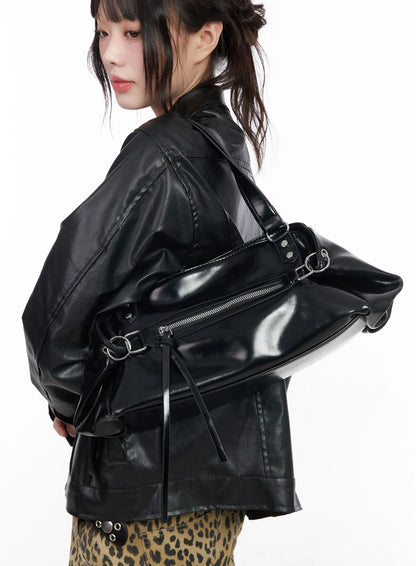 Chic Vegan Leather Shoulder Bag CM526