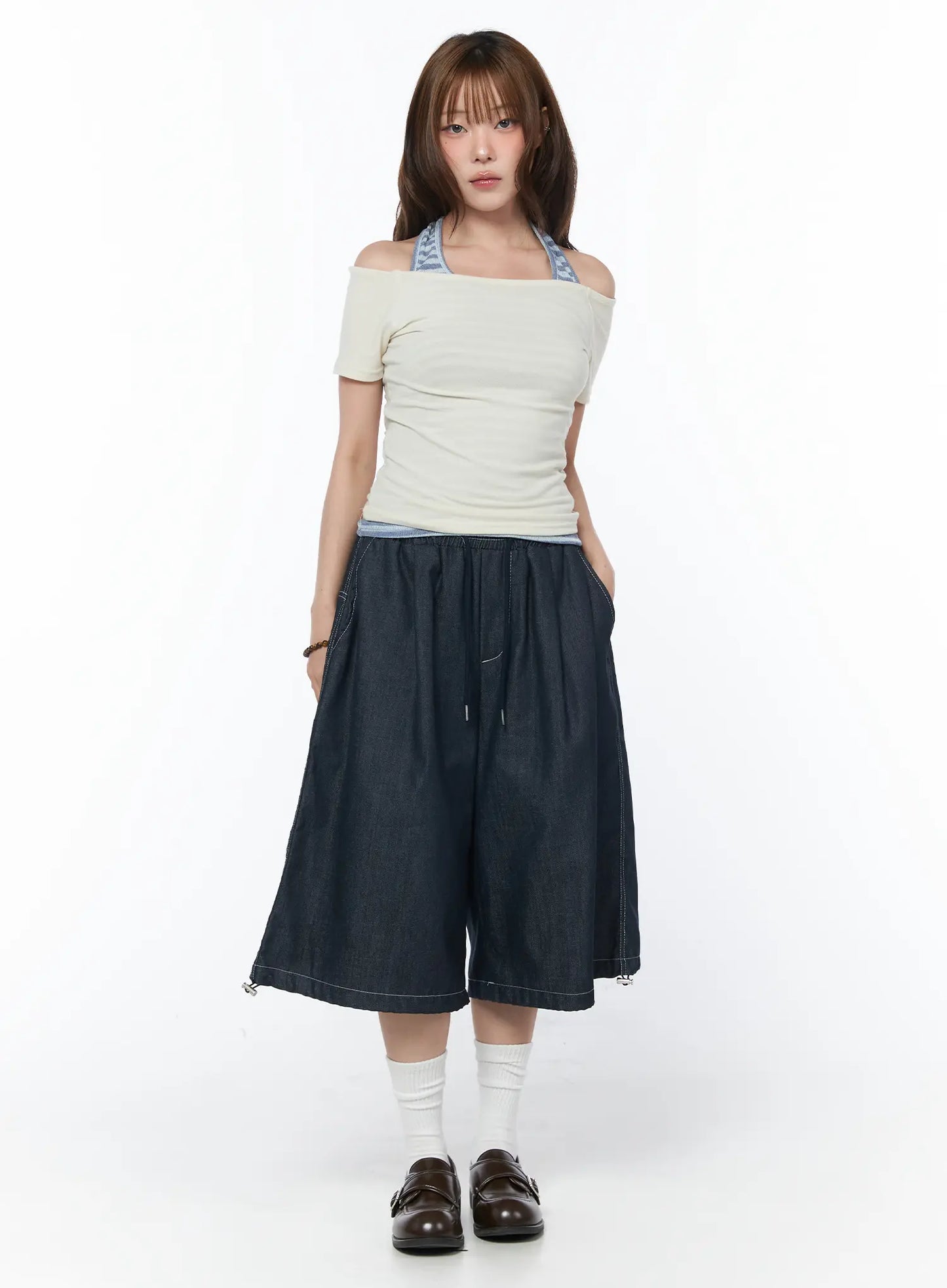 Basic Off-Shoulder Short Sleeve Tee CY529