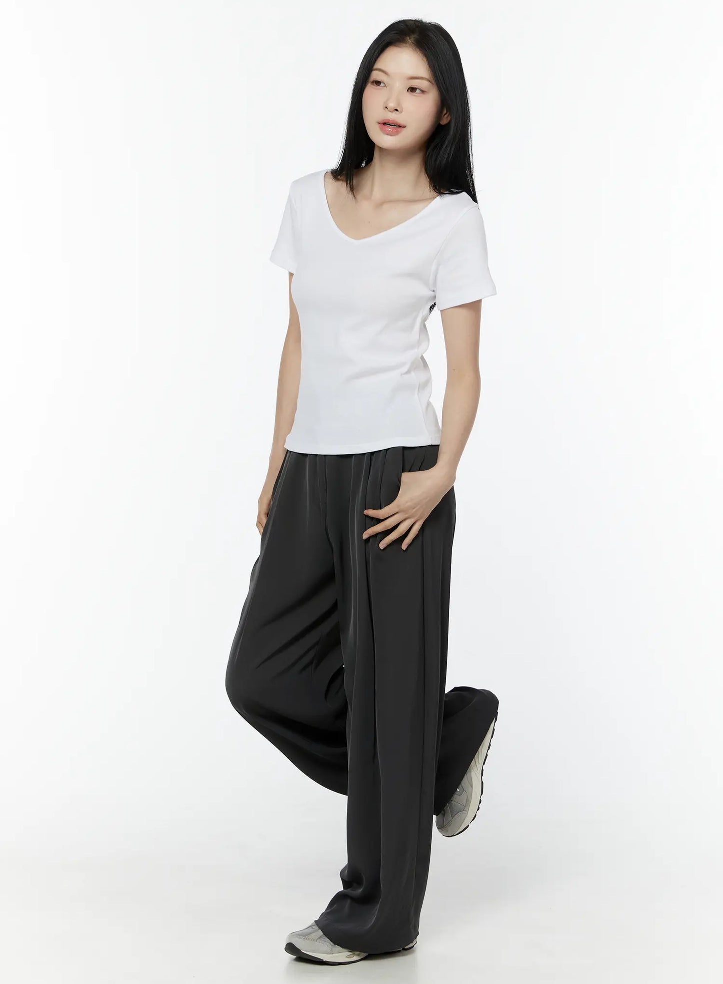 Casual V-Neck Cotton Tee IU503