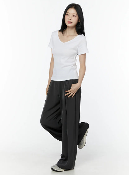 Casual V-Neck Cotton Tee IU503