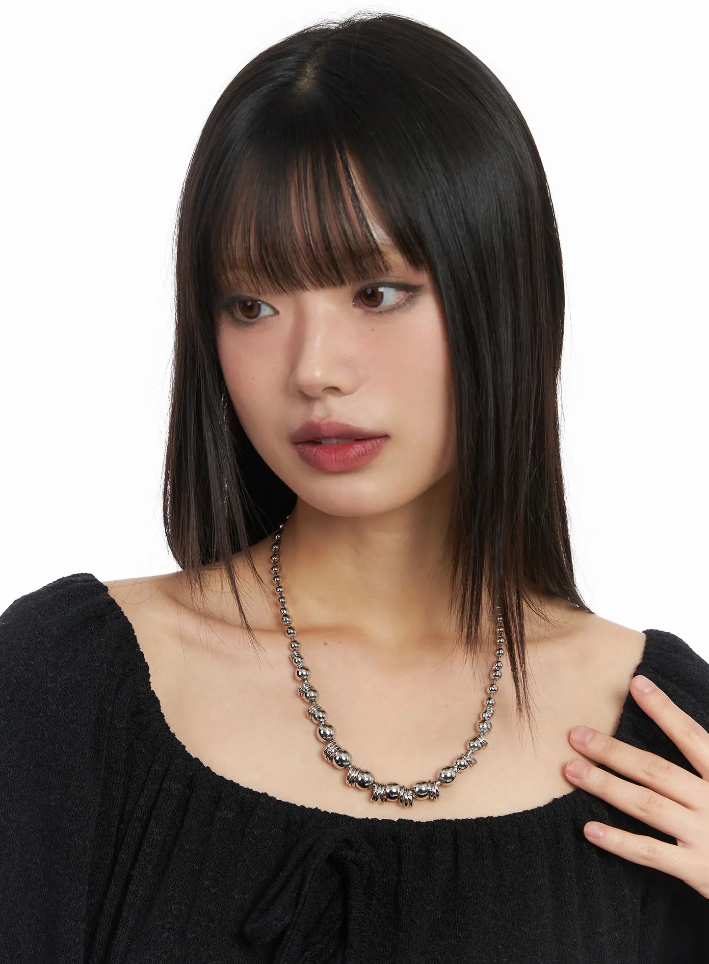 Bold Metallic Bead Necklace CD522