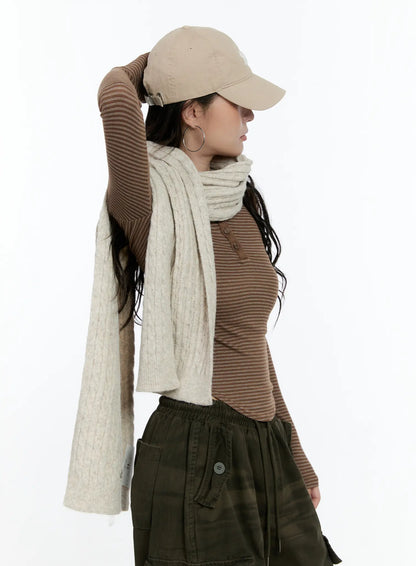 Classic Cable Knit Scarf IN510