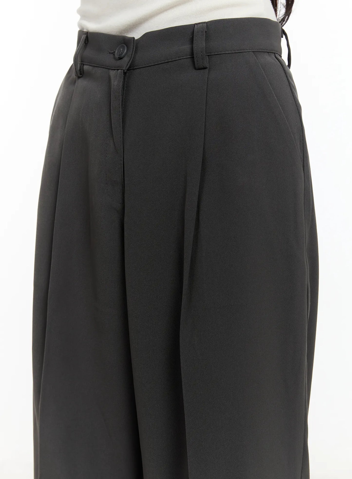 Basic Pin-Tuck Wide Leg Slacks CM505