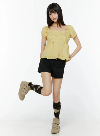 Black Cargo Pocket Shorts IU518