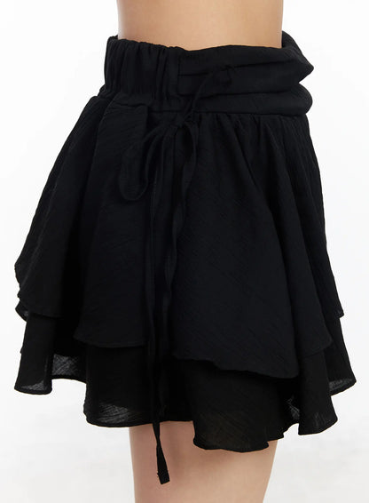 Chic Ribbon Flare Mini Skirt CJ523