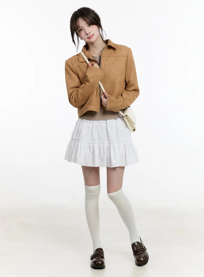 Chic Suede Zip-Up Jacket CM505