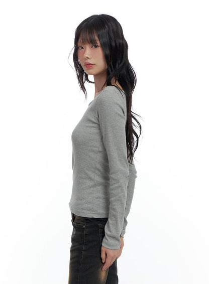 Basic Slim Fit U Neck T-Shirt CS420