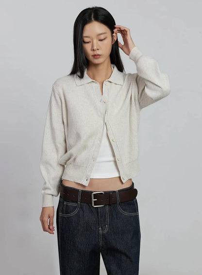 Classic Collar Knit Cardigan IM520