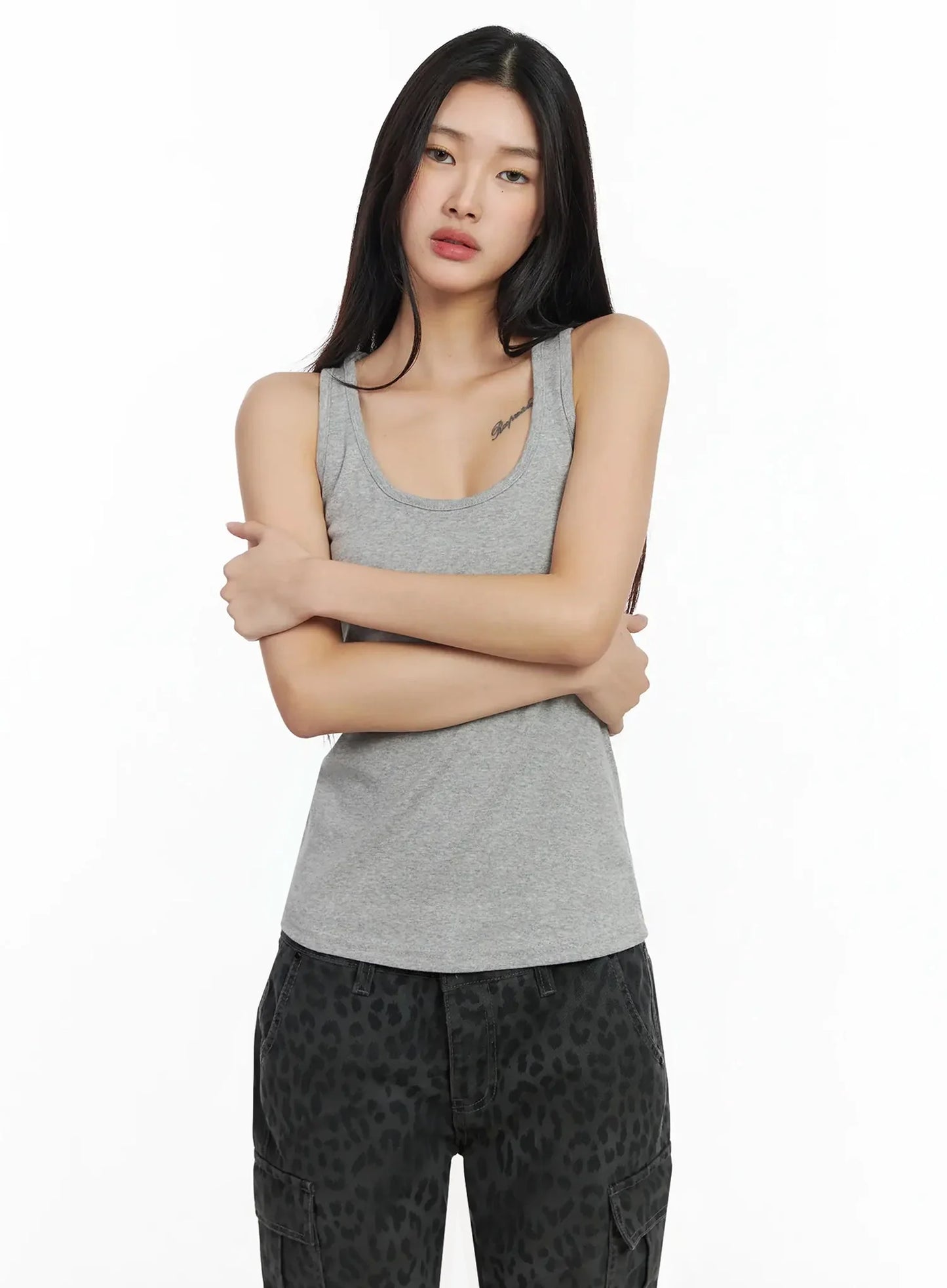 Casual Round Neck Tank Top IA508