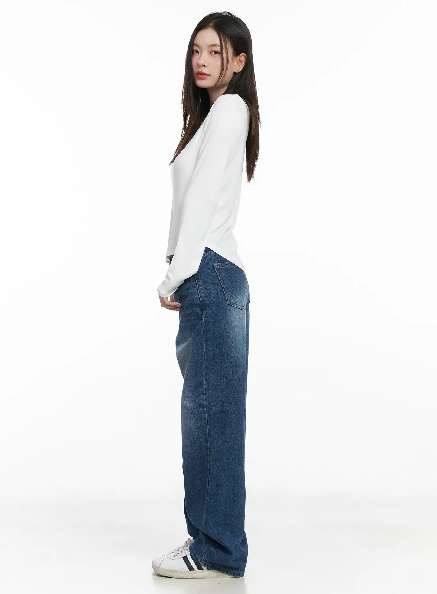 Basic Boat Neck Long Sleeve Top CJ506