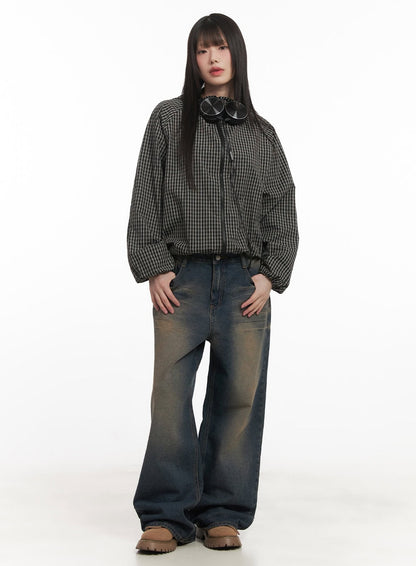 Checkered Hooded Windbreaker Jacket CF519
