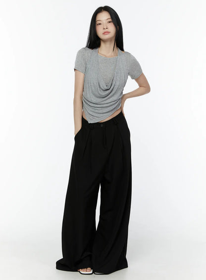 Basic Wide-Leg Slacks IU503