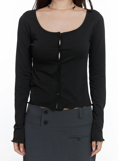 Button Long Sleeve Top CS502