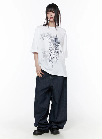 Casual Graphic Short Sleeve Top CU519
