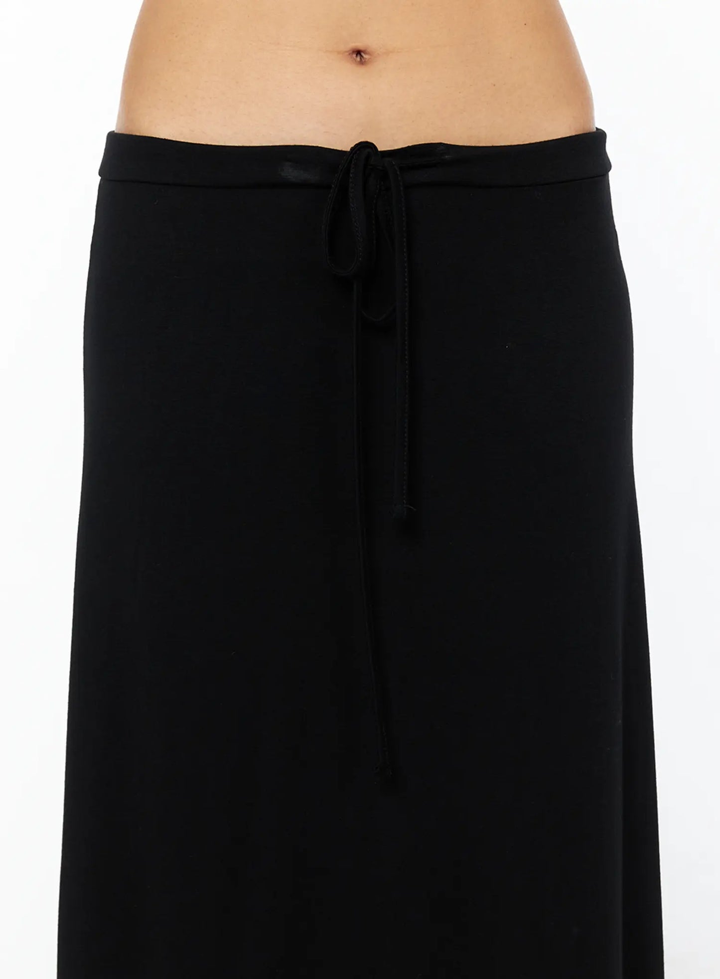 Basic Drawstring Maxi Skirt CU517