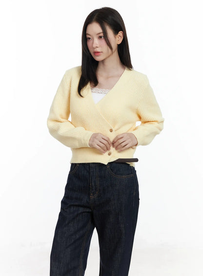 Chic V-Neck Wrap Knit Cardigan IF520