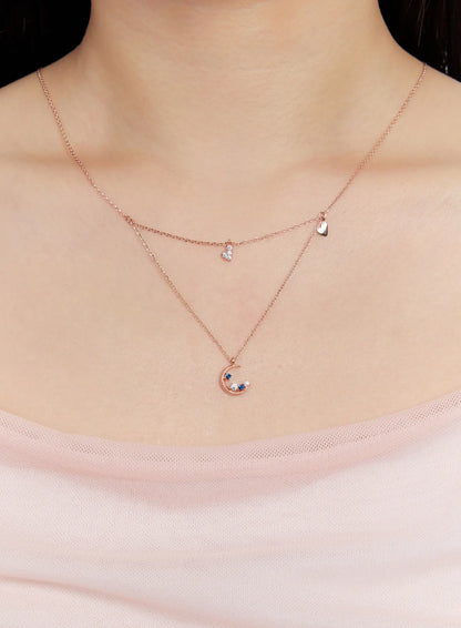 Azure Crescent Necklace IS517
