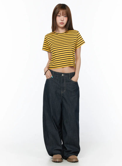 Casual Striped Short Sleeve Top CY529