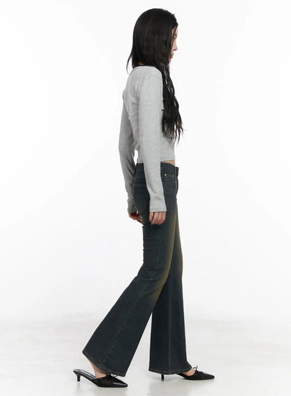 Casual V-Neck Crop Long Sleeve Shirt CN512