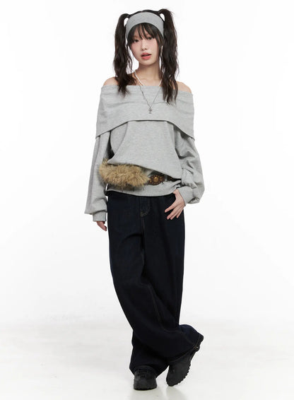 Casual Oversized Off-Shoulder Sweatshirt CN510