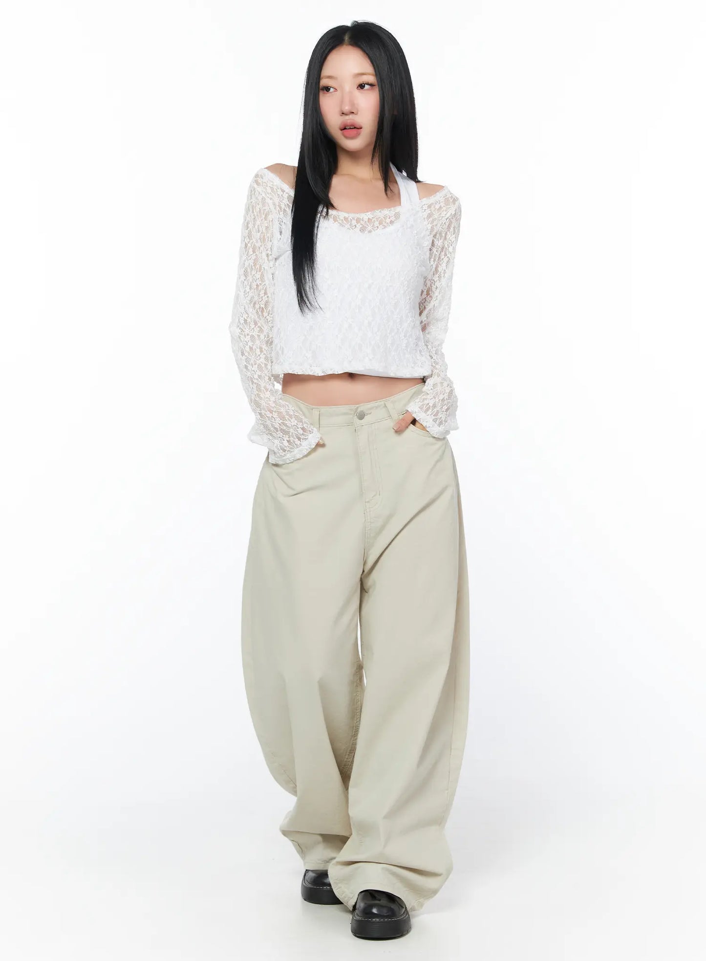 Chic Sheer Lace Top Set CY512