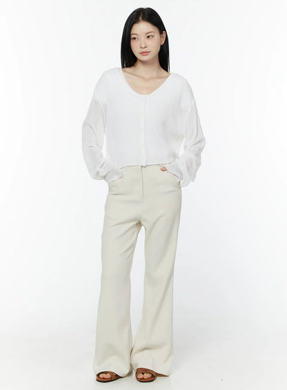 Basic Stretch Bootcut Slacks IU503