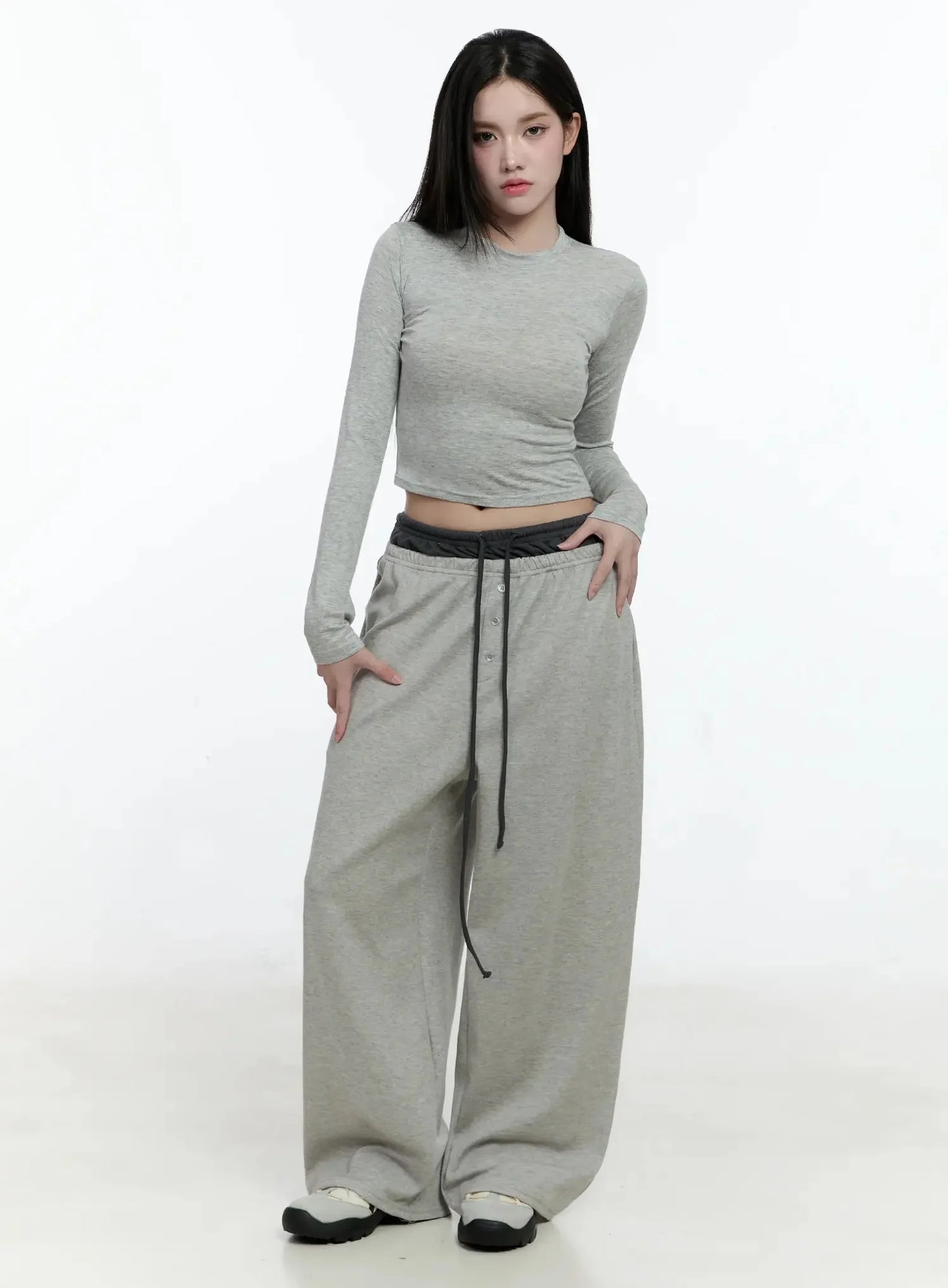 Casual Long Sleeve Crop Tee IO527