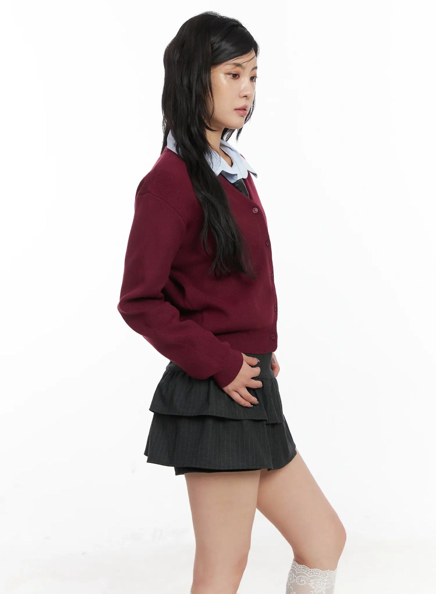 Classic V-Neck Button-Up Cardigan CD502