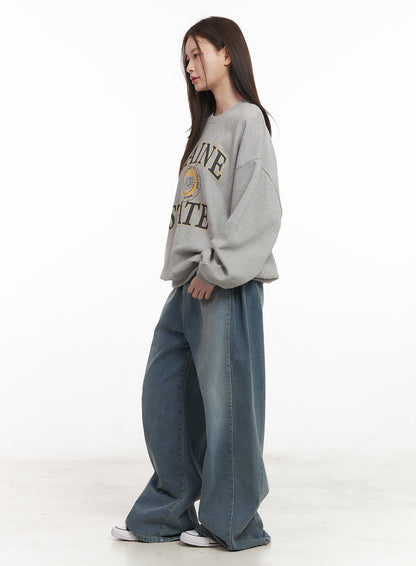 Amber Pintuck Wide-Leg Jeans CM511
