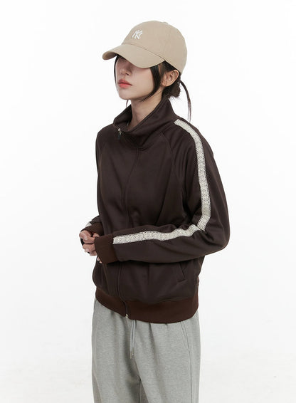 Chic Zip-Front Polyester Spandex Jacket CO402