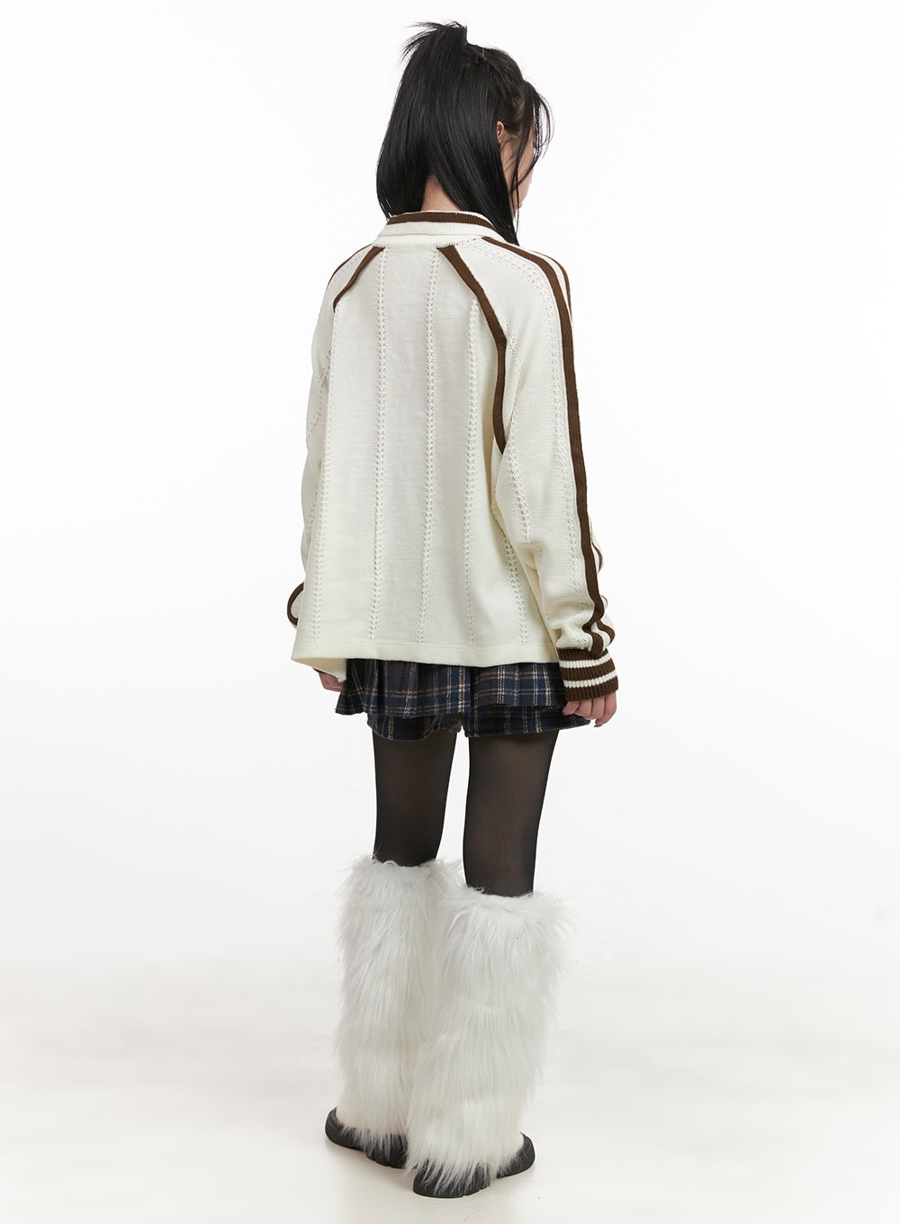 Checkered Winter Pleated Mini Skirt CJ516