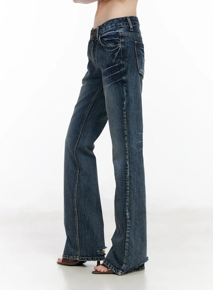 Carey Vintage Washed Bootcut Flared Jeans CM526