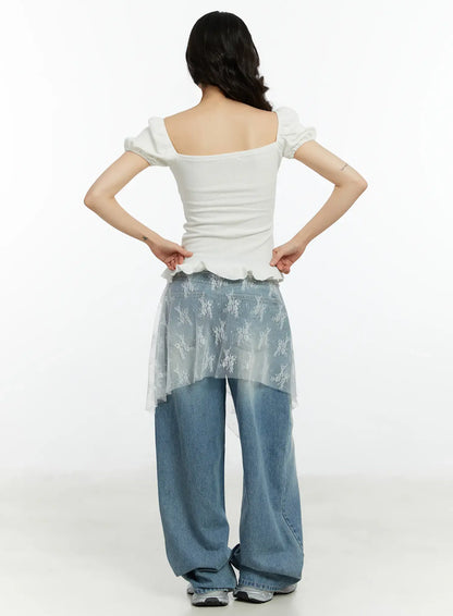 Alaiya Washed Baggy Jeans CF510