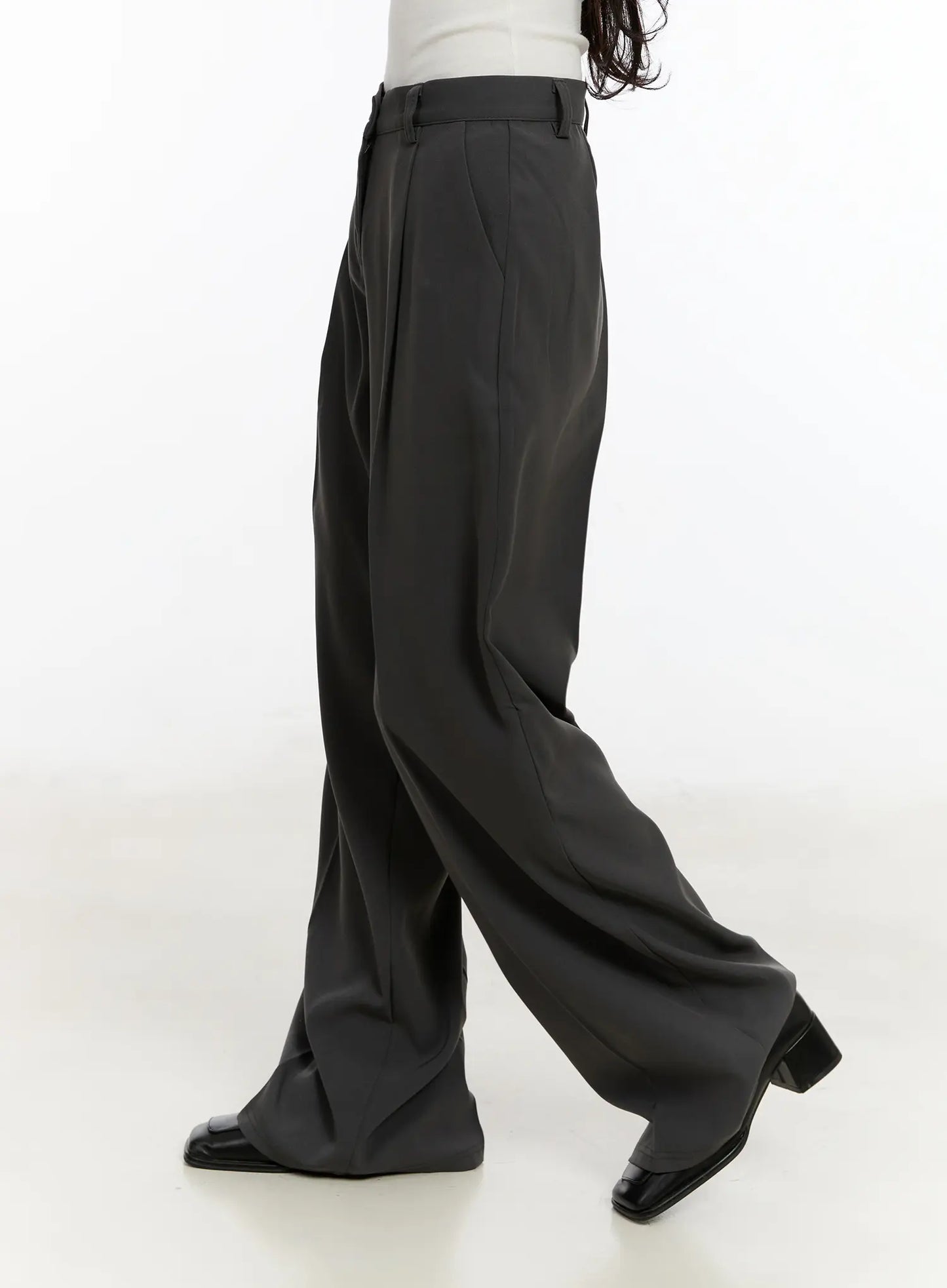 Basic Pin-Tuck Wide Leg Slacks CM505