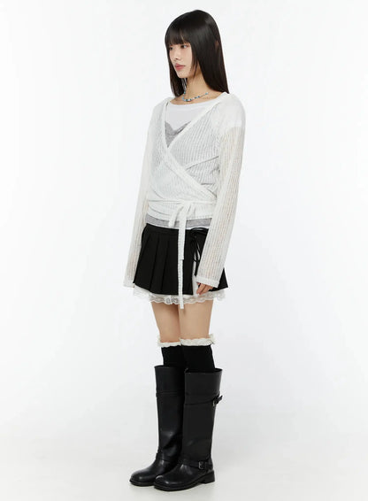 Chic Lace Wrap Hoodie Cardigan IU518
