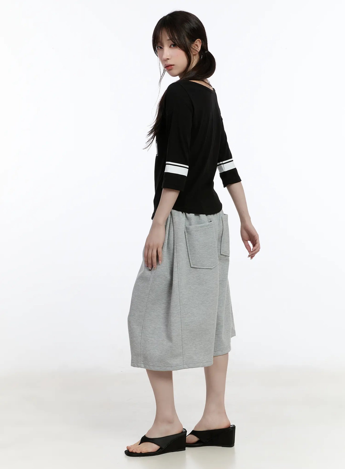 Casual Numeric Print Boatneck Top CA503