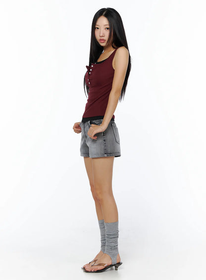 Basic Button Tank Top CU515