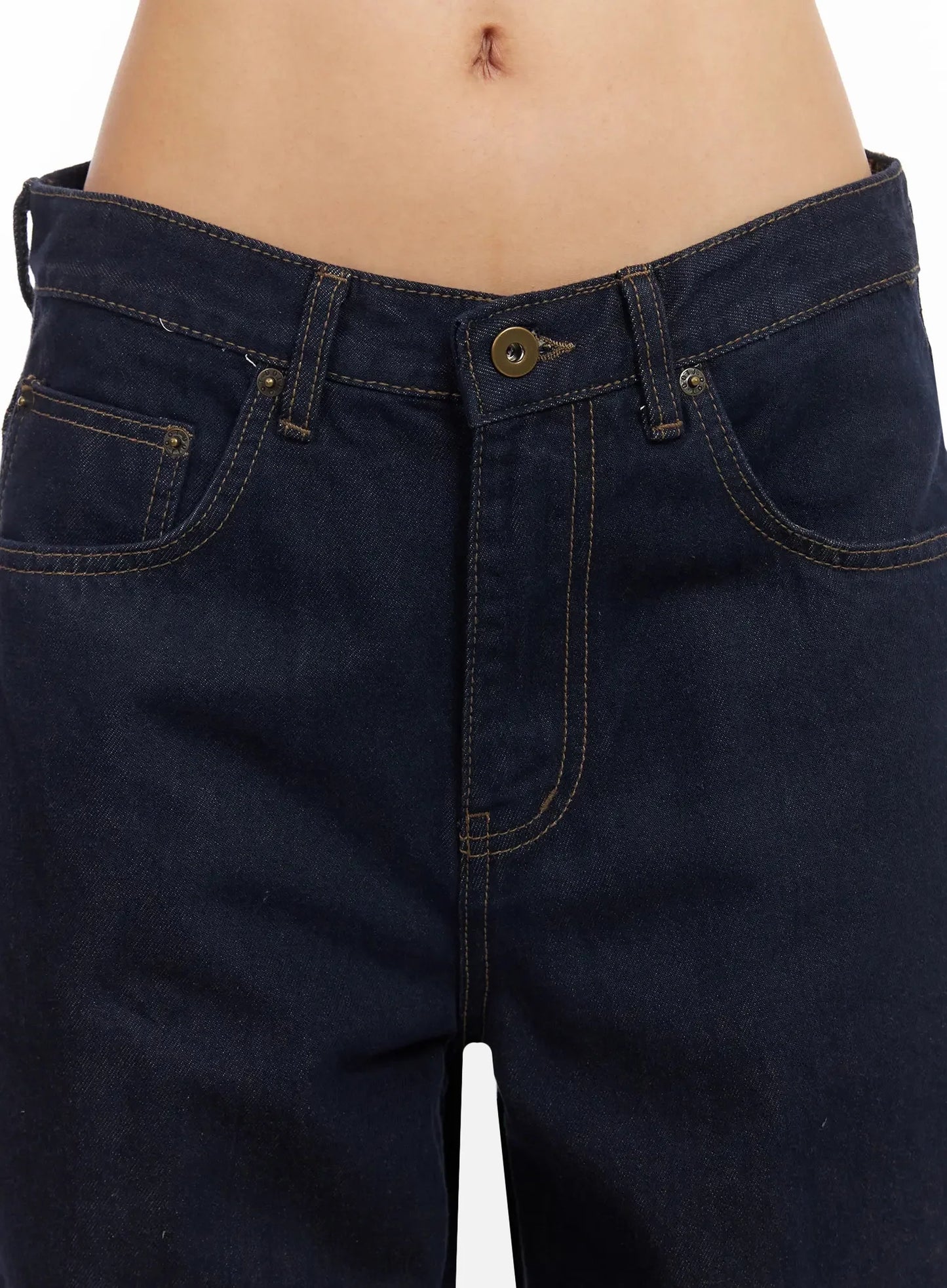 Annette Dark-Wash No-Fade Baggy Jeans IA507