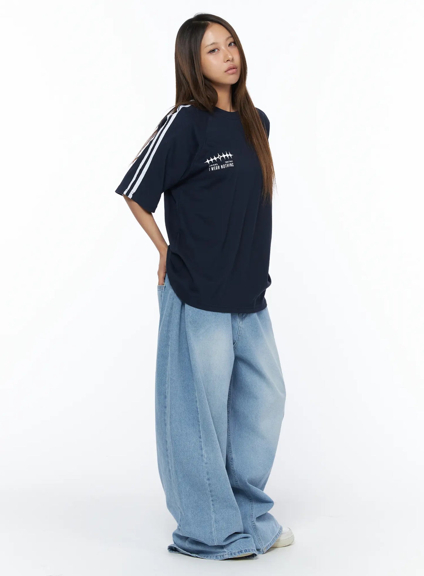 Casual Striped Sleeve Tee CA516