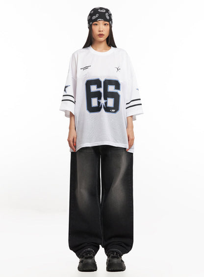 Alexis Stitched Wide-Leg Jeans IA504