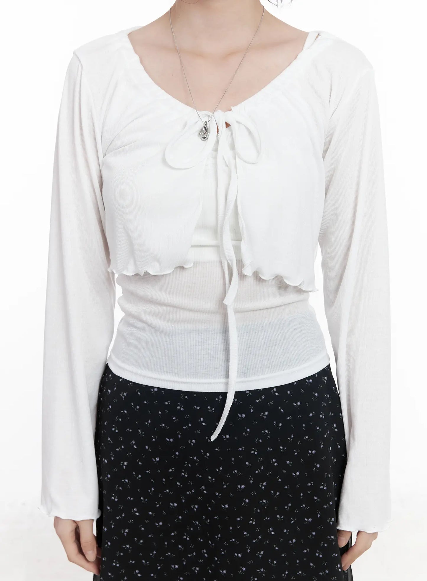Chic Tie-Front Cardigan Set CA510