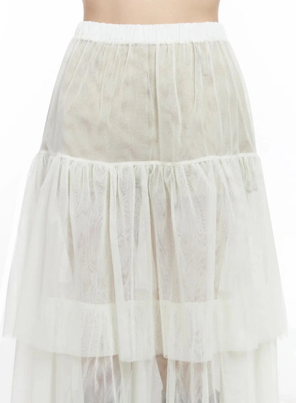 Chiffon Layered Midi Skirt IM523