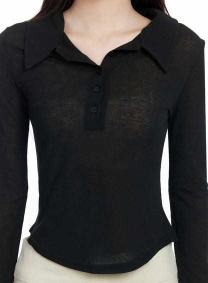 Asymmetric Off-Shoulder Collar Top IM503