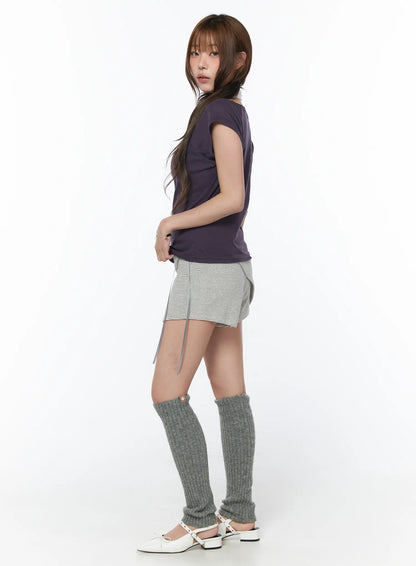 Casual Boat Neck Short Sleeve Tee CY529