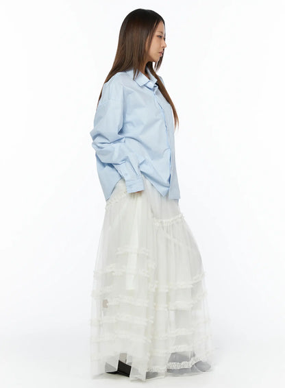 Casual Loose Fit Button-Up Shirt CA516
