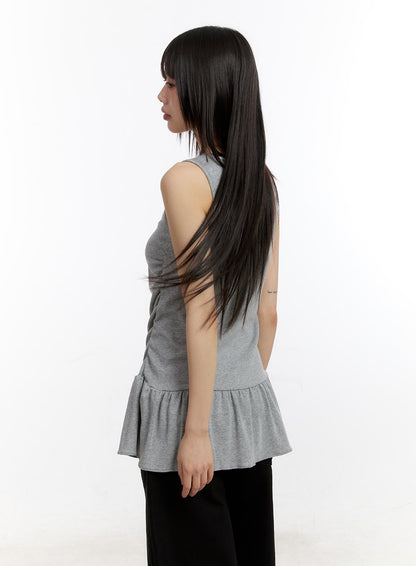 Classic Shirred Sleeveless Mini Dress CA508